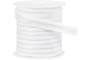 BENECREAT 10 Yard White Piping Cord Trim, 5/8 inch Polyester Bias Tape Piping, Upholstery Piping Trim for Sewing Lip Cord Tri