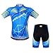 WOSAWE Mens Breathable Cycling Jersey Padded Shorts (Sky Suit, L)