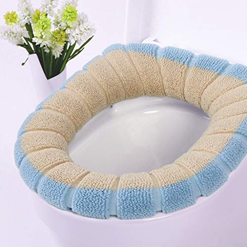 MINGLIFE Toilet Seat Cover Pads, Washable Toilet Seat Cushion Mat Winter Washable Toilet Seat (F)