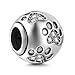 Dog Paw Print Charms 925 Sterling Silver Animal Birthstone Crystal Charms for Pandora 3mm Snake Chain Bracelets (Clear)