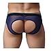 YiZYiF Men's Sexy Buttocks Hollow-Out Thong Mesh Bikini Briefs Underwear Blue X-Large