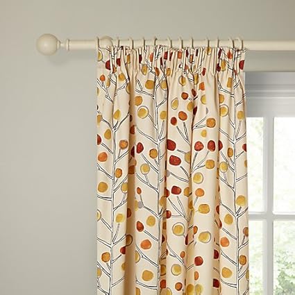 John Lewis Scion Berry Tree Curtains Orange 66x72 Pencil Pleat