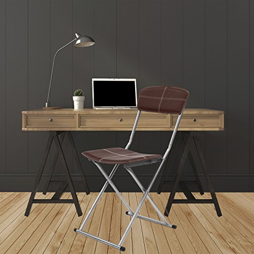 THE-HOME-DECO-FACTORY-Sedia-Pieghevole-Metallopu-Marrone-4070x51x84-cm