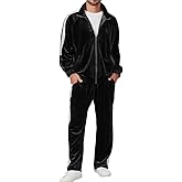 Ragelion Mens Tracksuit 2 Piece Velour Sweatsuit for Men Casual Full Zip Jogging Suit Jacket Pants Set