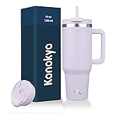 Konokyo 40 oz Tumbler with Handle and 2 Straws,2 in
