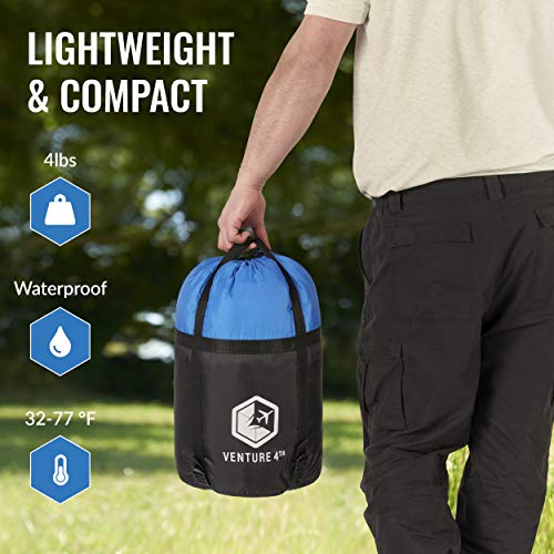 VENTURE 4TH 3Season XL Sleeping Bag, Extra Large Lightweight