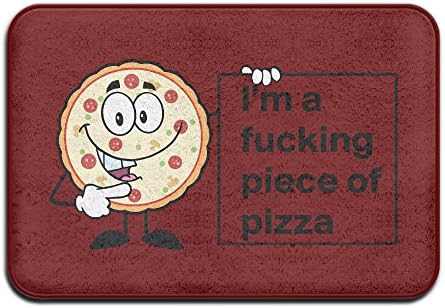 QIANMODE Doormats For Entrance Way Outdoors Large Non-slip Door Mats I'm A Fucking Piece Of Pizza Funny Pizza Cartoon Cute