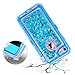 Dexnor iPhone 7 Case, iPhone 6S Case, Glitter 3D Bling Sparkle Flowing Liquid Case Transparent 3 in 1 Shockproof TPU Silicone Core + PC Frame Case Cover for iPhone 7/6s/6 - Blue