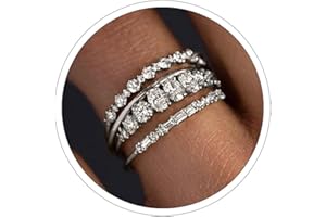 Otxas Stackable Rings for Women Non Tarnish Dainty Stacking Ring Set Wedding Bands for Women Jewelry Rings Size 6 7 8 9 10