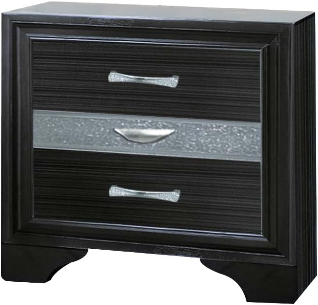 Amazon Com Acme Naima Black Nightstand Kitchen Dining