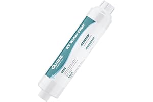 QNINE Camper RV Water Filter, Inline Water Filter Reduces Chlorine, Bad Taste, Odor, Ideal for Garden Hose, Camping, Car Washing, Certified