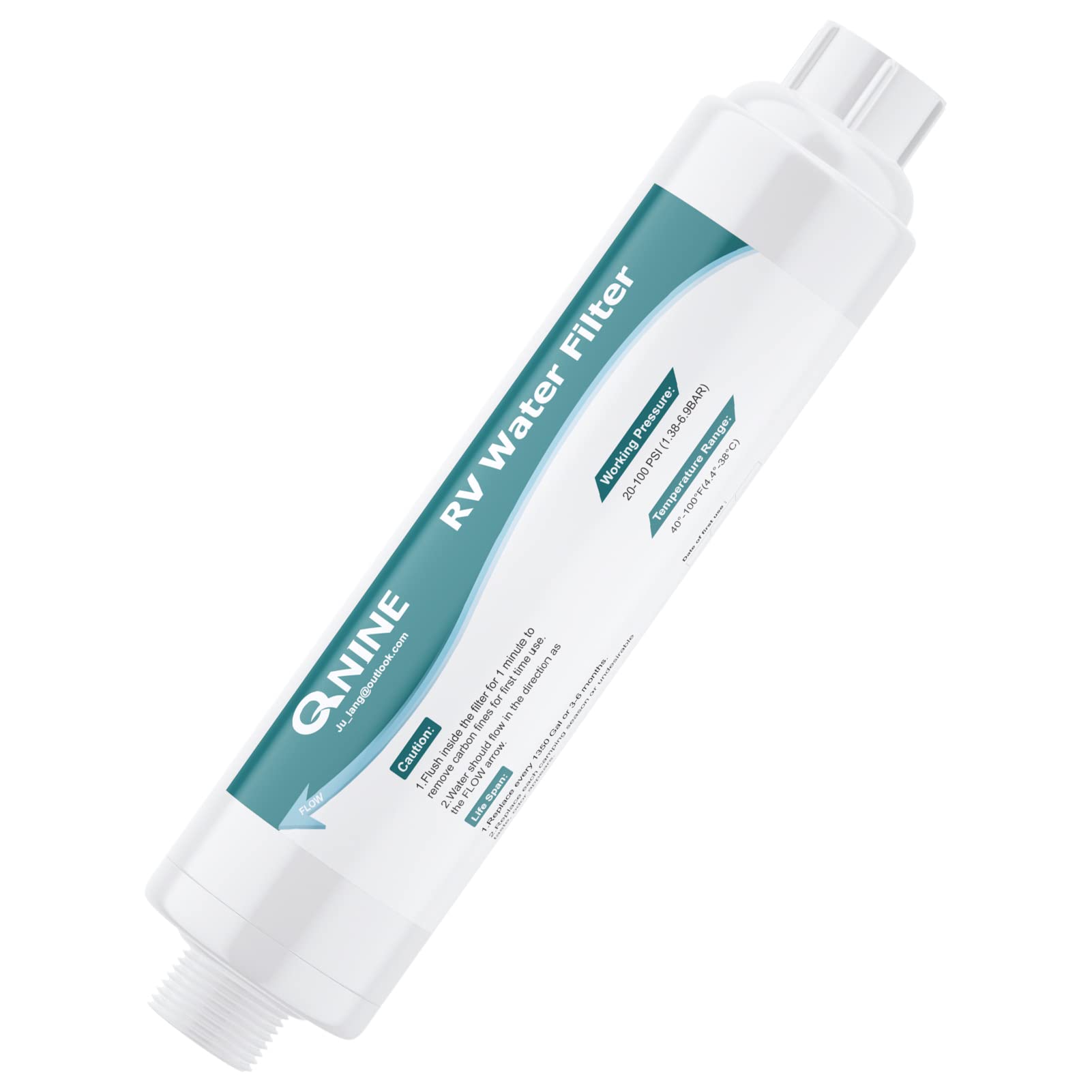 Photo 1 of QNINE Camper RV Water Filter, Inline Water Filter Reduces Chlorine, Bad Taste, Odor, Ideal for Garden Hose, Camping, Car Washing, Certified, 2-Pack