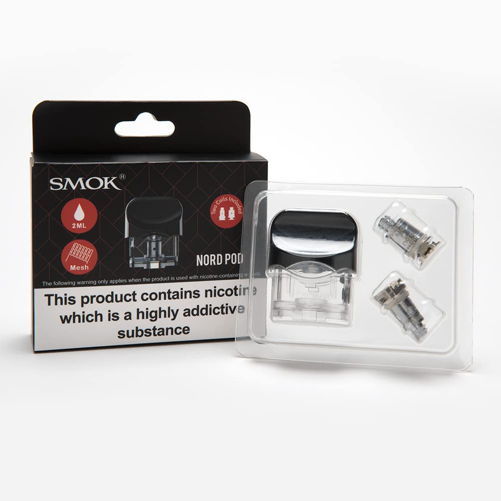 Smok Nord Kit Replacement Pods Kit with 2 Coils - Includes Regular 1.4ohm, Mesh 0.6ohm 1 Empty Pod with 2 Coils, No Nicotine