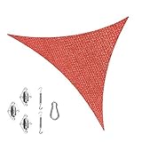 Cool Area Triangle 16 Feet 5 Inches Durable Sun Shade Sail with Stainless Steel Hardware Kit, UV Block Fabric Patio Shade Sail in Color Terra, furniture