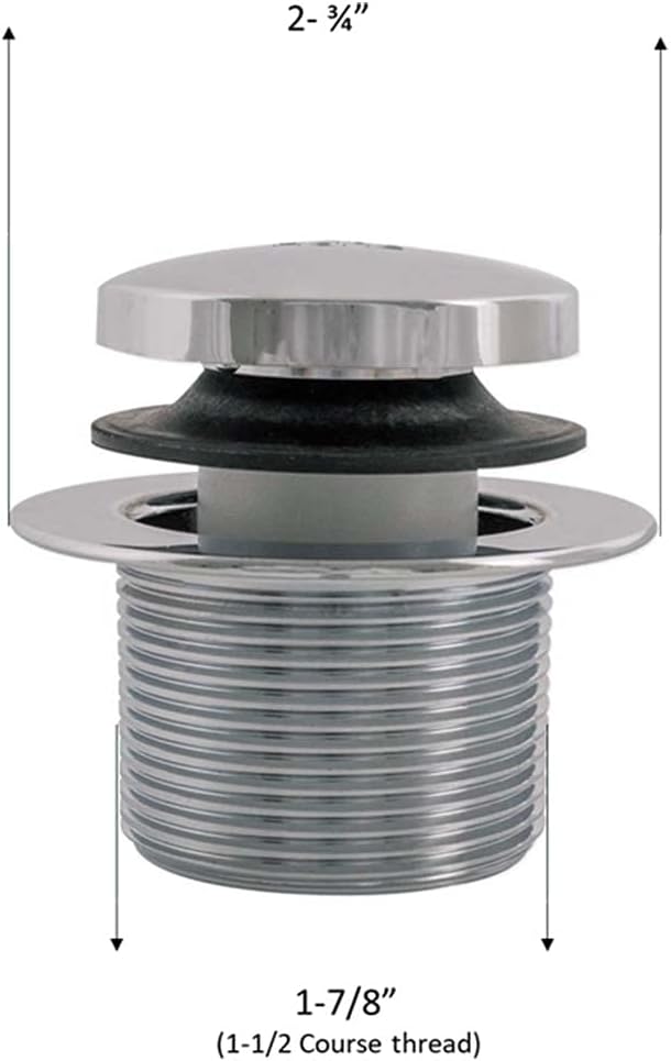 Eastman 35235 Tip-Toe Chrome Plated Bath Drain Assembly Kit with Flange and Drain Washer, Silver Finish: Home Improvement