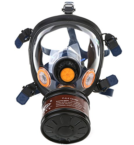 Gas Masks Full face Spray Paint Respirator with Common interface connection filter (Black)