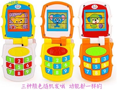 ETang Flip Cell Phone Toys Early Educational Learning toy with Music and Light for Toddlers(Orange)