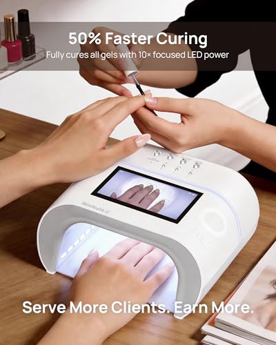 Lámpara de Uñas LED UV con IA O NAIL - Smart Precision Scan Reduce Exposición UV, Secador para Uñas de Gel con 109 LEDs Pantalla HD, Luz de Curado Rápida Profesional PRO MAX (Batería No Incluida)