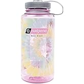 Nalgene Sustain Tritan BPA-Free Water Bottle Made with Material Derived from 50% Plastic Waste, 32 OZ, Wide Mouth, Tie-Dye Cosmo