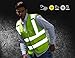 DFTD Safety High Visibility Vest, Constraction Work Hi Vis Vest for Men & Women, Reflective Vest with Pockets & Zipper Class 2, XL, Yellow
