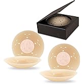 Peoxo Nipple Covers For Women Sticky Bra Silicone Breast Pads Adhesive Reusable Pasties Strapless Dresses Outfits Set