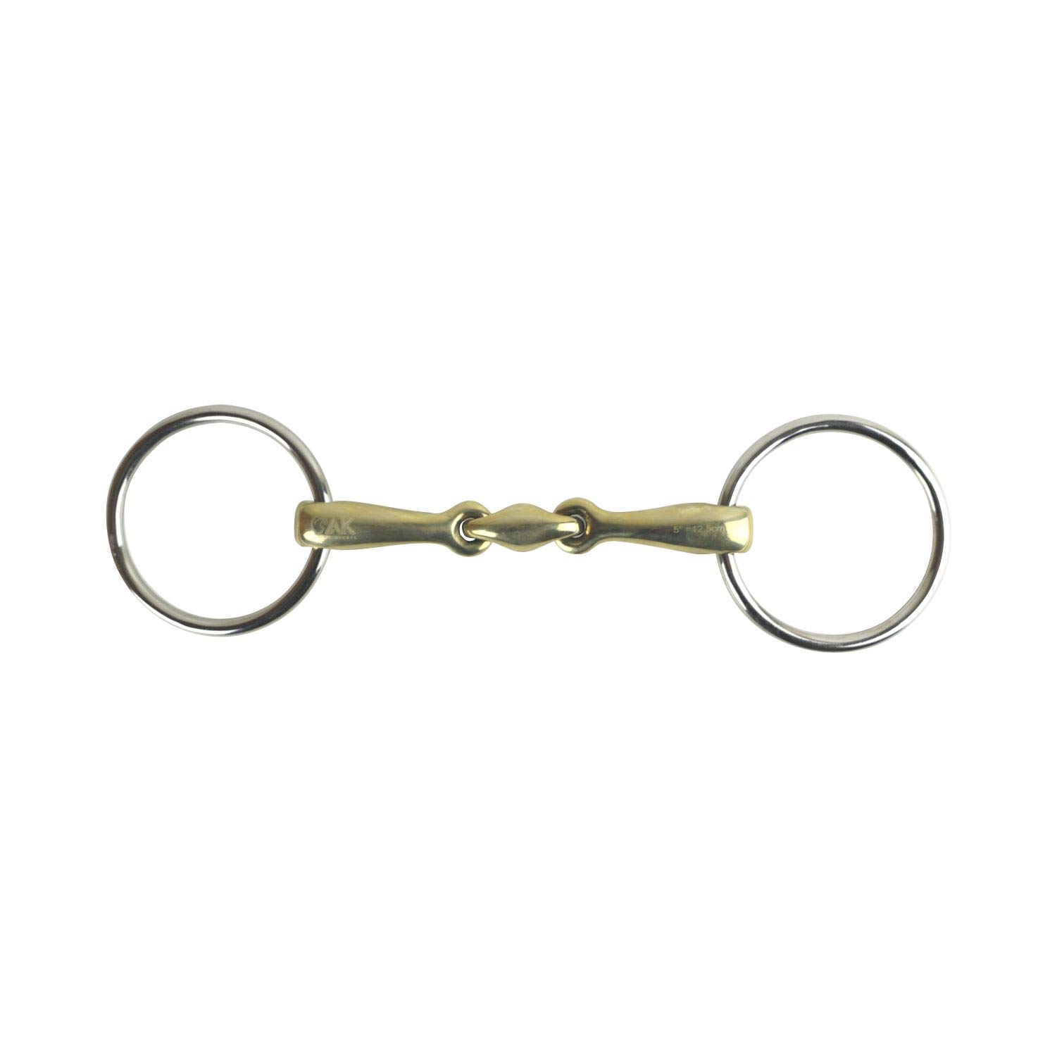 AK Loose Ring with Double Jointed Lozenge Horse Riding Bits in German Silver AKRS-2638 (4.75'', German-Silver)