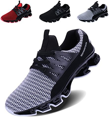 VOEN Casual Walking Shoes Men Blade Outdoor Sport Sneakers Mesh Breathable Fashion Shoe Grey Size 46