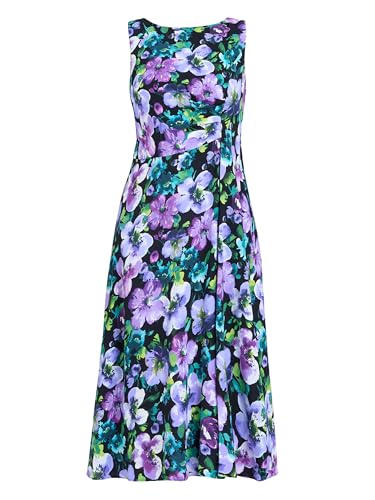 Gina Bacconi Women's Floral Printed Dress Cocktail, Black/Multi, 8