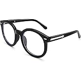 Dollger Oversized Round Blue Light Blocking Glasses for Women Big Large Chunky Frame Anti Bluelight Thick Glasses