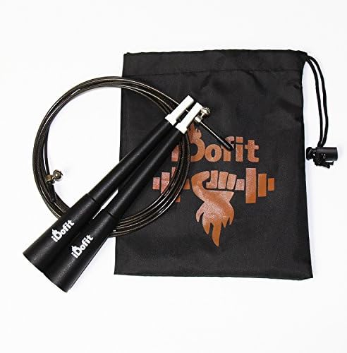 Flash Sale - iDofit Adjustable High Speed Jump Rope - Professional Long Handles - Metal Ball Bearing - Fast Speed Cable for Master Double Unders, WOD, MMA, Boxing, Fitness - With Carry Case