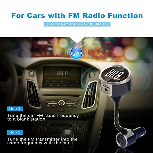image for ZIPOUTE Bluetooth FM Transmitter for Car, V4.2 Wireless Radio Adapter 