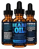 Unscented Beard Oil For Men All Natural | Conditioner, Stimulate Growth, Eliminate Frizziness & Irritation | Fragrance Free - 100% Natural | Made In Usa