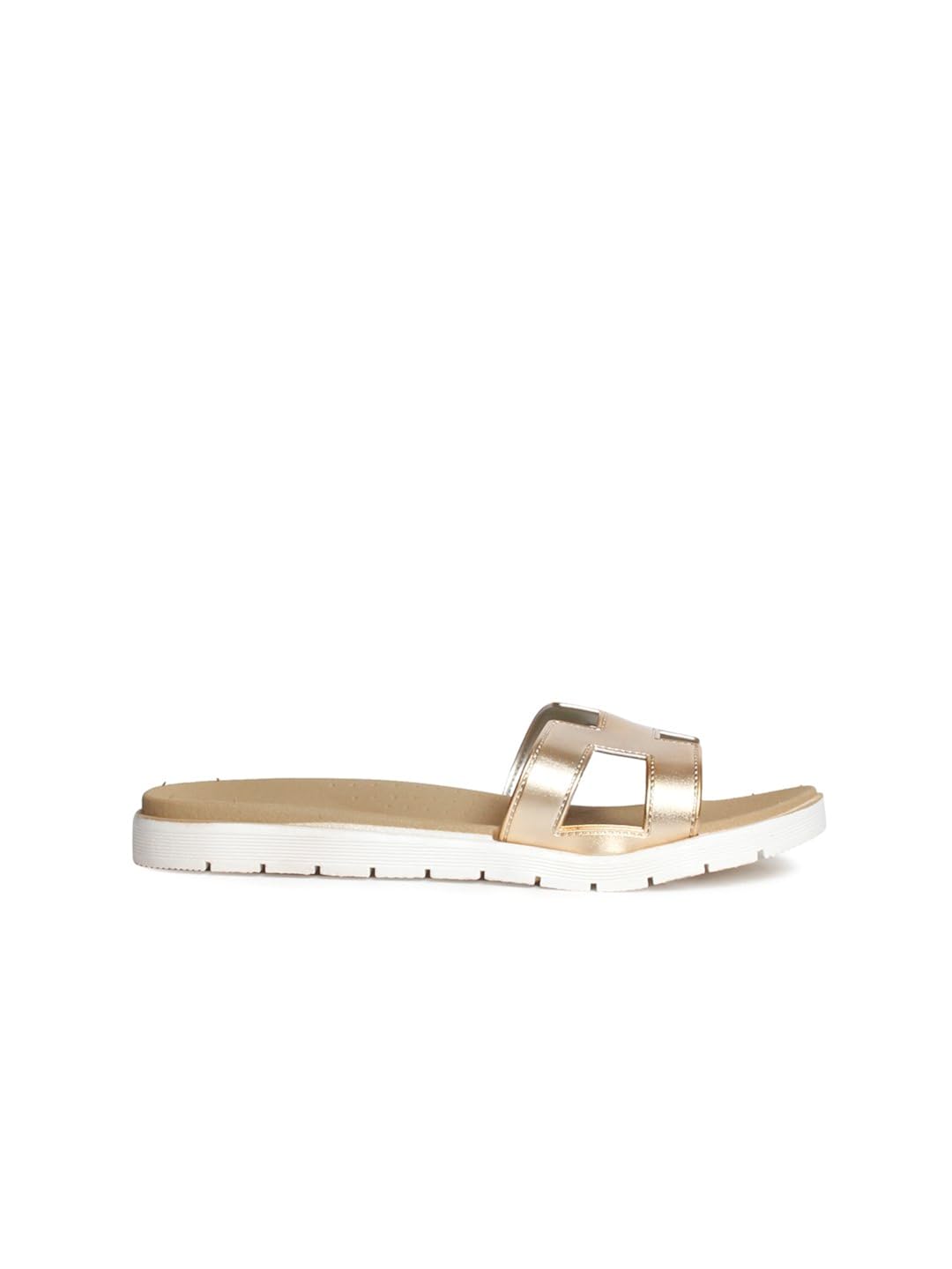 meriggiare women gold synthetic flats