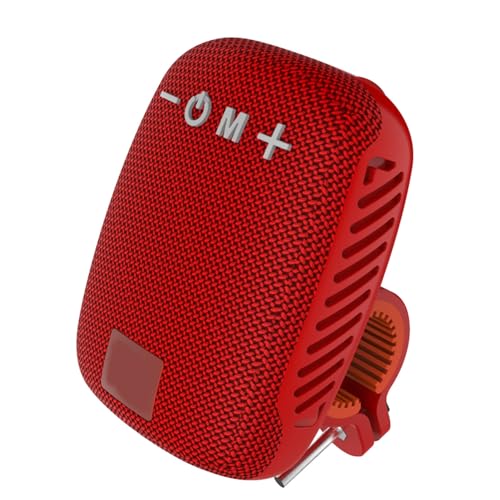 Goshyda Portable Bluetooth Bike Speaker for Cycling, Wireless Dual Pairing Outdoor Waterproof Speaker, Supports FM Radio, for Bicycle Riding Hiking (Red)