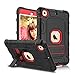 iPad Mini, Mini 2, Mini 3 Case, Elegant Choise iPad Case with Stand, Shockproof/High Impact Resistant Hybrid Three Layer Defender Protective Cover Case for iPad Mini 1/2/3 (Black+Red)