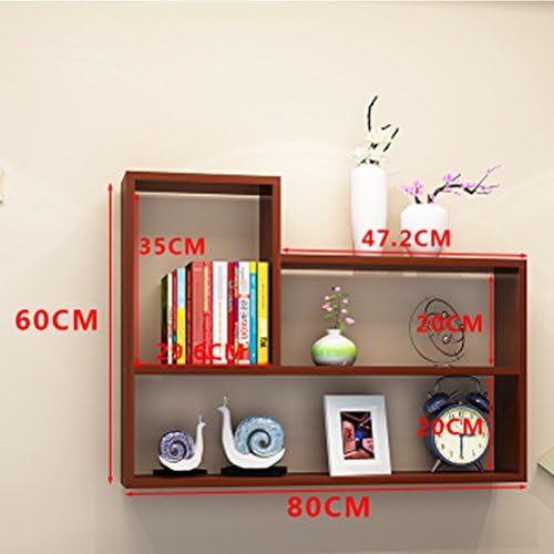 LUYIASI- Creative Racks Wall Shelf Bookshelves Bookcase Wall(60x80cm) Shelf ( Color : Brown )