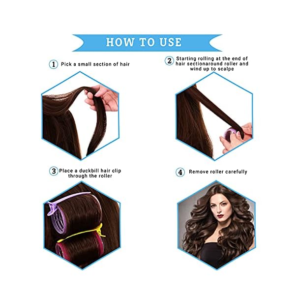 ClickMart-Hair-Rollers-Set-include-45-Pieces-of-Self-Grip-Hair-Rollers-with-12-Pieces-Duckbill-Clips-and-2-Combs-Hair-Curlers-for-Women-Men-and-Kids-in-3-Different-Sizes-36mm-25mm-15mm 45 Pieces Hair Rollers Set, with 12 Pieces Duckbill Clips and 2 Combs, Hair Curlers for Women, Men and Kids in 3…