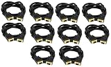 VGA to VGA Cable with Ferrite Cores 10 Feet (3 Meters) HD15 Male to Male SVGA Monitor Cable 10ft (3M) (10 Pack)