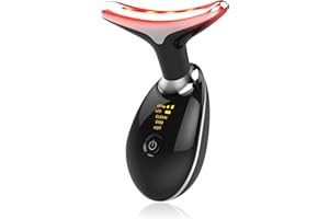 RUROLO LXRX 7-Color Led Beauty Device for Face&Neck, 3-Mode Face Massager Tool, Skin Care Facial Massager, Black