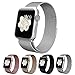 Vitech Fully Magnetic Closure Clasp Mesh Loop Milanese Stainless Steel Bracelet Replacement Band Strap for Apple Iwatch Watch series 1 and series 2 sport & edition (Milanese-Silver-38MM)