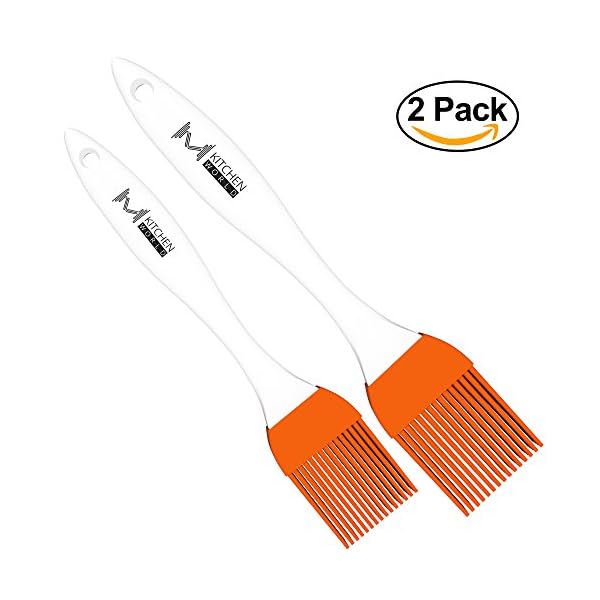 M KITCHEN WORLD Silicone Pastry Brush for Cooking 2 Pieces Rubber