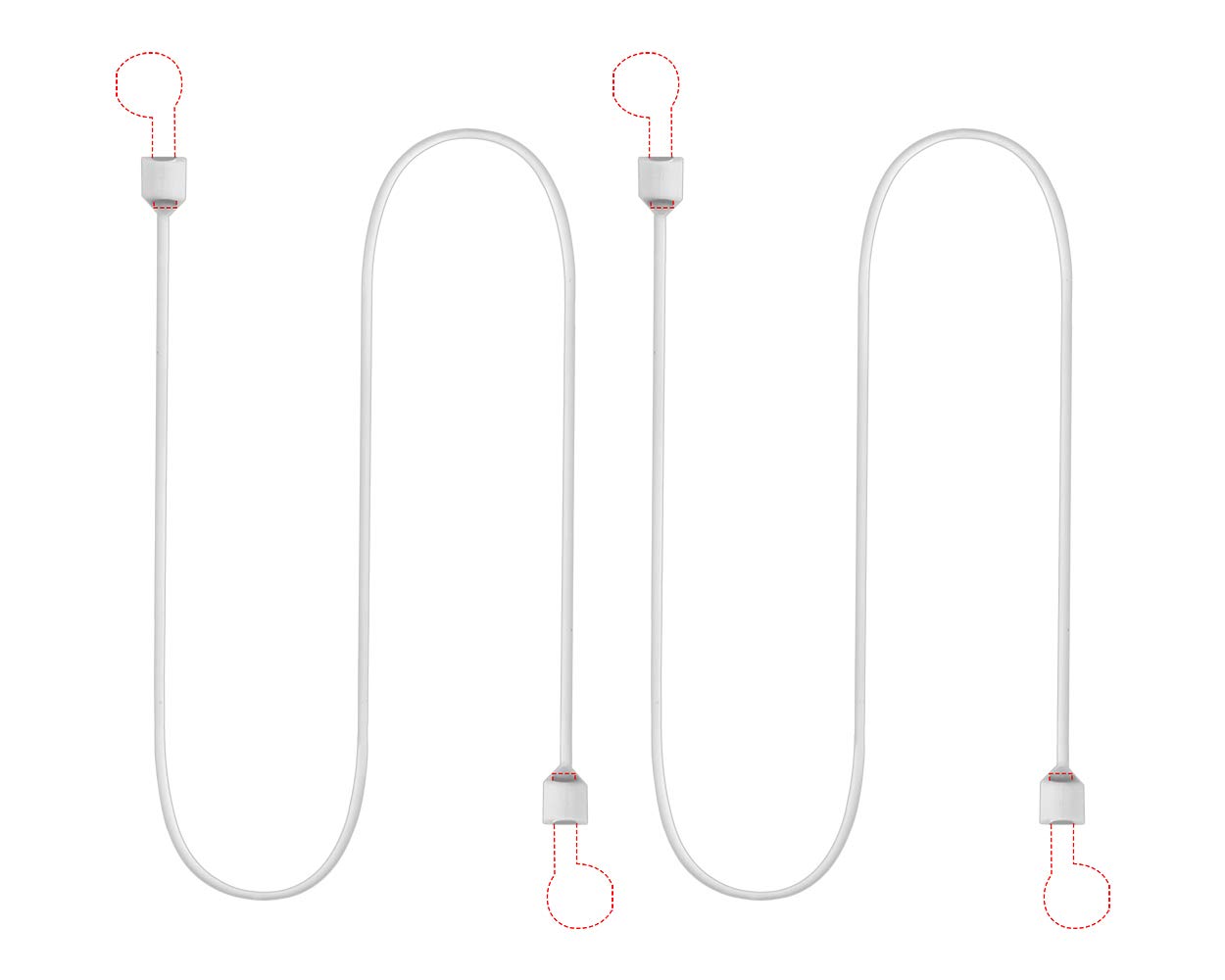 SCSpecial 2 Pieces Magnetic Closure Anti-lost Strap Compatible with Apple AirPods Pro/3/2/1 Wireless Headphone - White