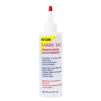 Beacon Adhesives FT8OZBOT12 Fabri-Tac Permanent Adhesive, 8-Ounce clear