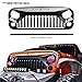 TOPFIRE Upgraded Front Grill for Jeep Wrangler Rubicon Sahara Sport JK/JKU 2007-2018 (Matte Black, with Logo)