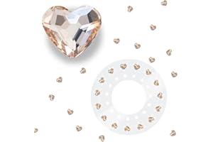 blinger® Deluxe Shimmer Crystal Refill Pack – as seen on Shark Tank | 5 Discs – 75 Precision-Cut Glass Crystals | Hair-Safe Accessories| Styling Tool not Included | Golden Honey Hearts 6 mm
