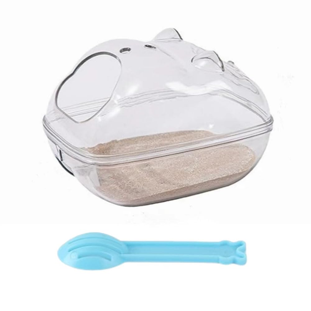 BinPhorm Hamster Sand Bath Container,Transparent Hamster Bathroom with Shovel Small Pet Bathtub Sauna Toilet Washroom Box Hamster Cage for Hedgehog Guinea Pig
