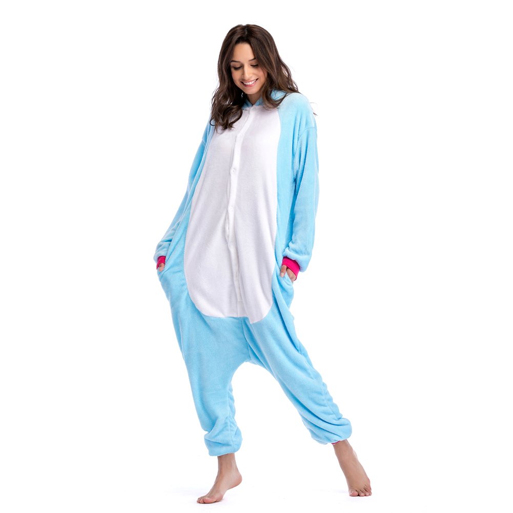 Niulun Adult Animal Pajamas, Unisex Unicorn Animal Costume Cosplay Loungewear Sleepwear Outfit For Men Women Teens-Blue (XL)