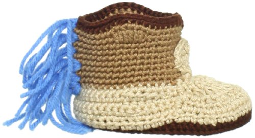 Jefferies Socks Baby-Boys Newborn Cowboy Boot Bootie, Khaki, Newborn
