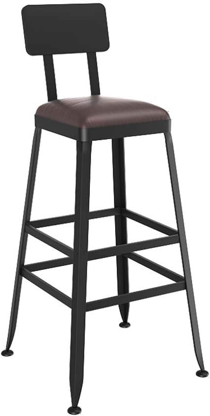 Qqjbd Modern Metal Bar Stool Counter Height Bistro Pub Stools,Barstools with Metal Legs &Back for Home & Kitchen (Color : 65cm)