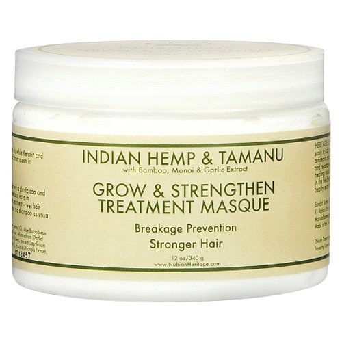 Nubian Heritage Indian Hemp and Tamanu Grow and Strengthen Treatment Hair Masque, 10 Ounce